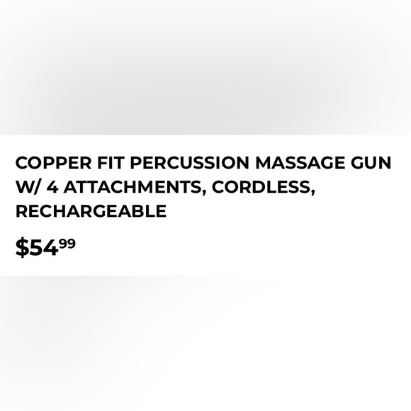NWT COPPER FIT HEALTH PLUS DEEP TISSUE MASSAGER GUN. WHITE/GOLD - Picture 13 of 13